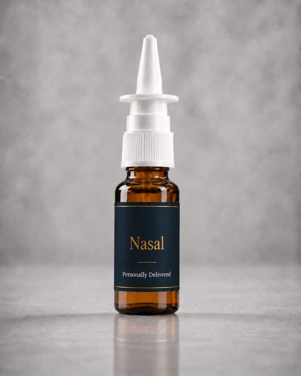 Optimum Performance Fitness compounded nasal spray bottle.